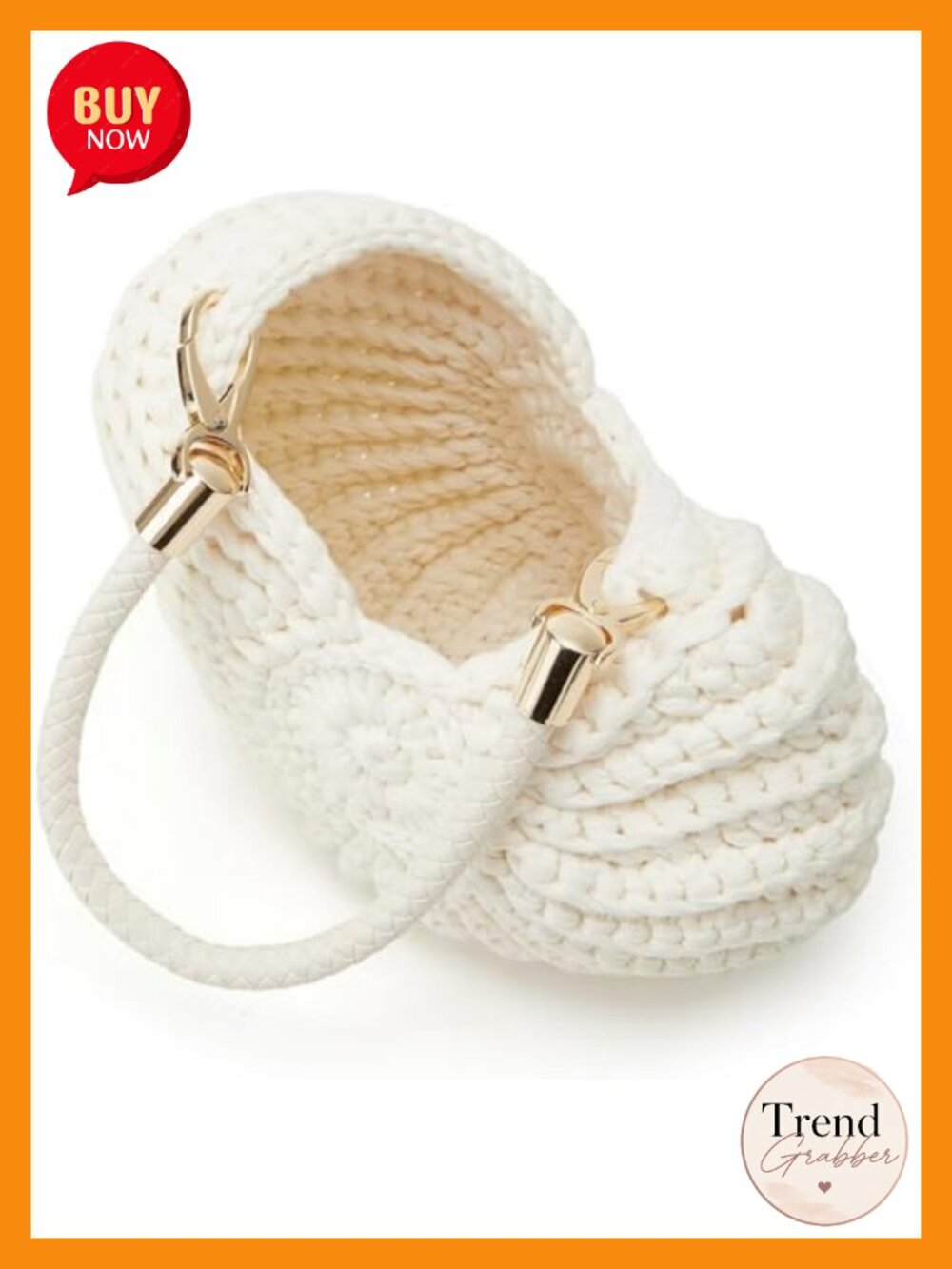 Handwoven Crochet Seashell Bag Pearl Beaded Crossbody - Picture 4 of 6